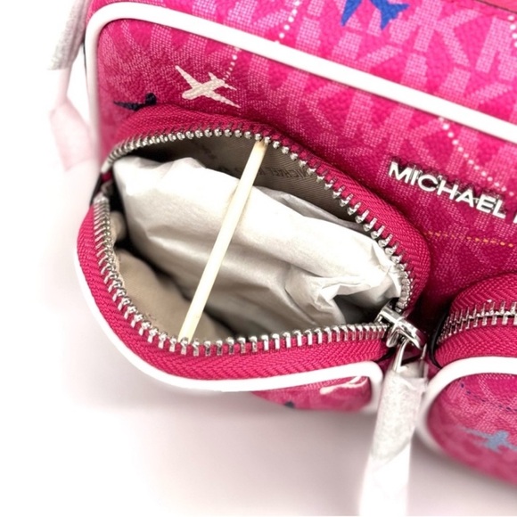 Michael Kors Jet Set Signature Logo Crossbody Bag w Case for Apple AirPods Pro - Picture 9 of 12